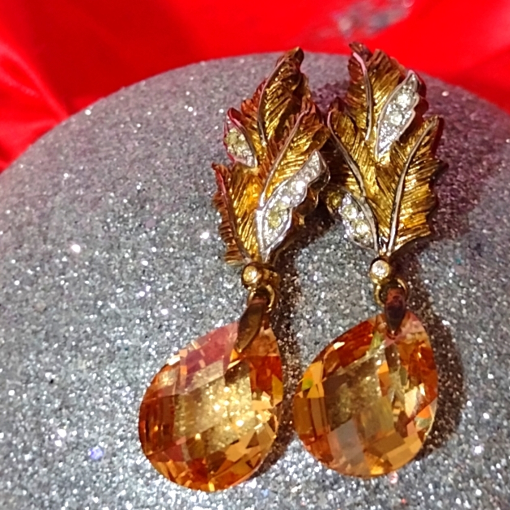 Pineapple Crystal Drop Earrings - image 2